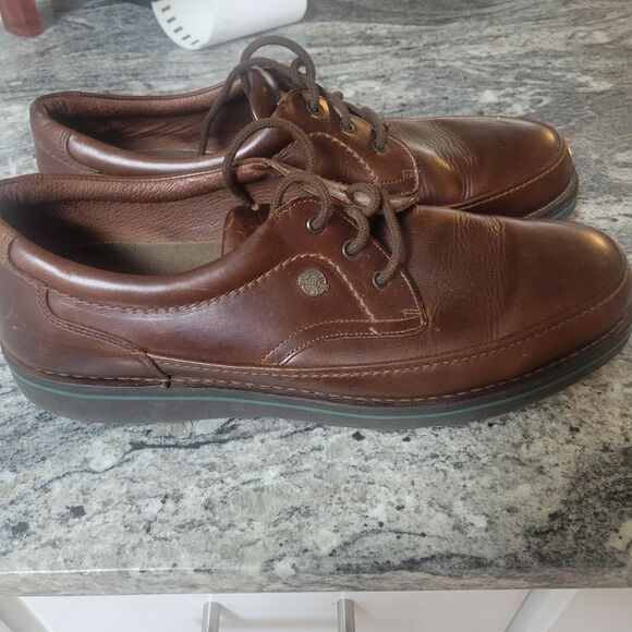 THE BODY SHOE H18915 Antique Brown Casual Leather Shoes Sz 14M By Hush Puppies - Picture 3 of 7